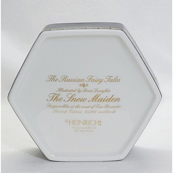 Heinrich Villeroy & Boch Russian Fairy Tale Hexagonal Trinket "The Snow Maiden" - Picture 4 of 6